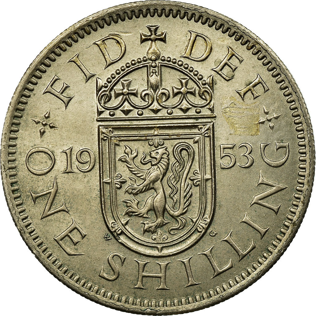 Coin, Great Britain, Elizabeth II, Shilling, 1953, EF(40-45), Copper-nickel