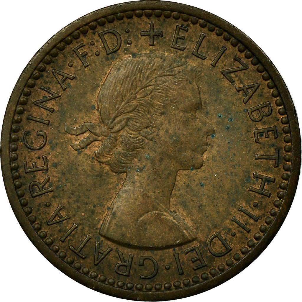 Coin, Great Britain, Elizabeth II, Farthing, 1954, EF(40-45), Bronze, KM:895