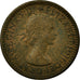 Coin, Great Britain, Elizabeth II, Farthing, 1954, EF(40-45), Bronze, KM:895