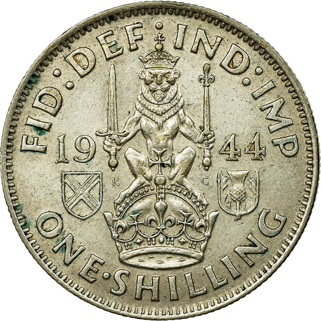 Coin, Great Britain, George VI, Shilling, 1944, EF(40-45), Silver, KM:854