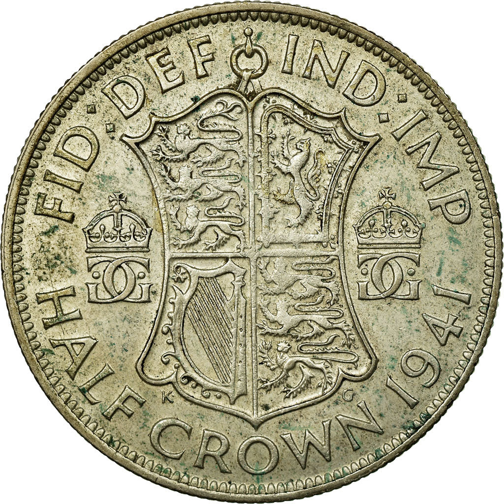 Coin, Great Britain, George VI, 1/2 Crown, 1941, EF(40-45), Silver, KM:856