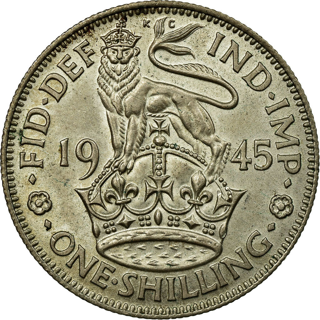 Coin, Great Britain, George VI, Shilling, 1945, EF(40-45), Silver, KM:853