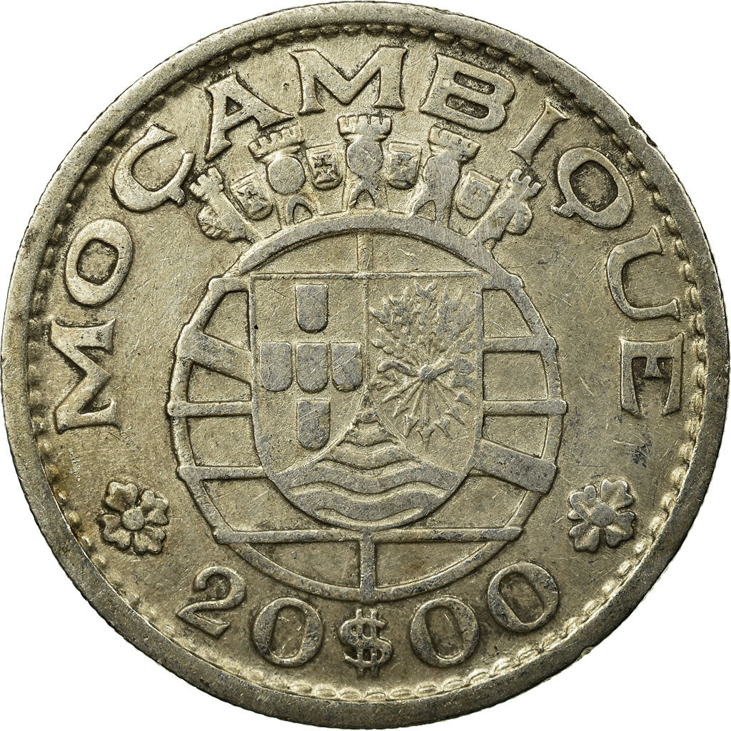 Coin, Mozambique, 20 Escudos, 1952, EF(40-45), Silver, KM:80