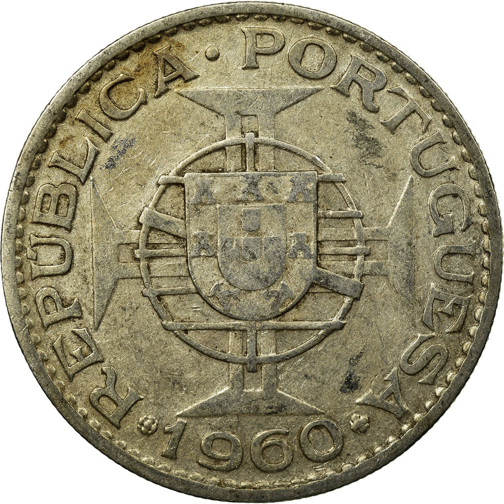 Coin, Mozambique, 20 Escudos, 1960, VF(30-35), Silver, KM:80