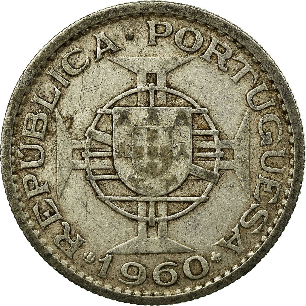 Coin, Mozambique, 10 Escudos, 1960, EF(40-45), Silver, KM:79