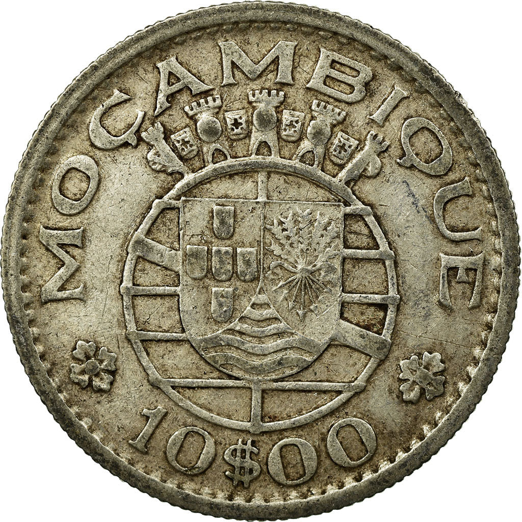 Coin, Mozambique, 10 Escudos, 1960, EF(40-45), Silver, KM:79
