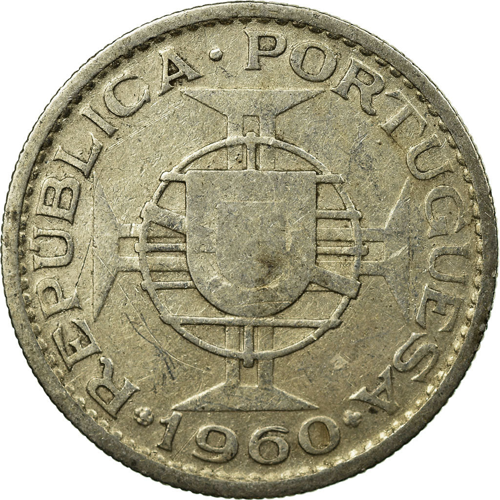 Coin, Mozambique, 10 Escudos, 1960, EF(40-45), Silver, KM:79