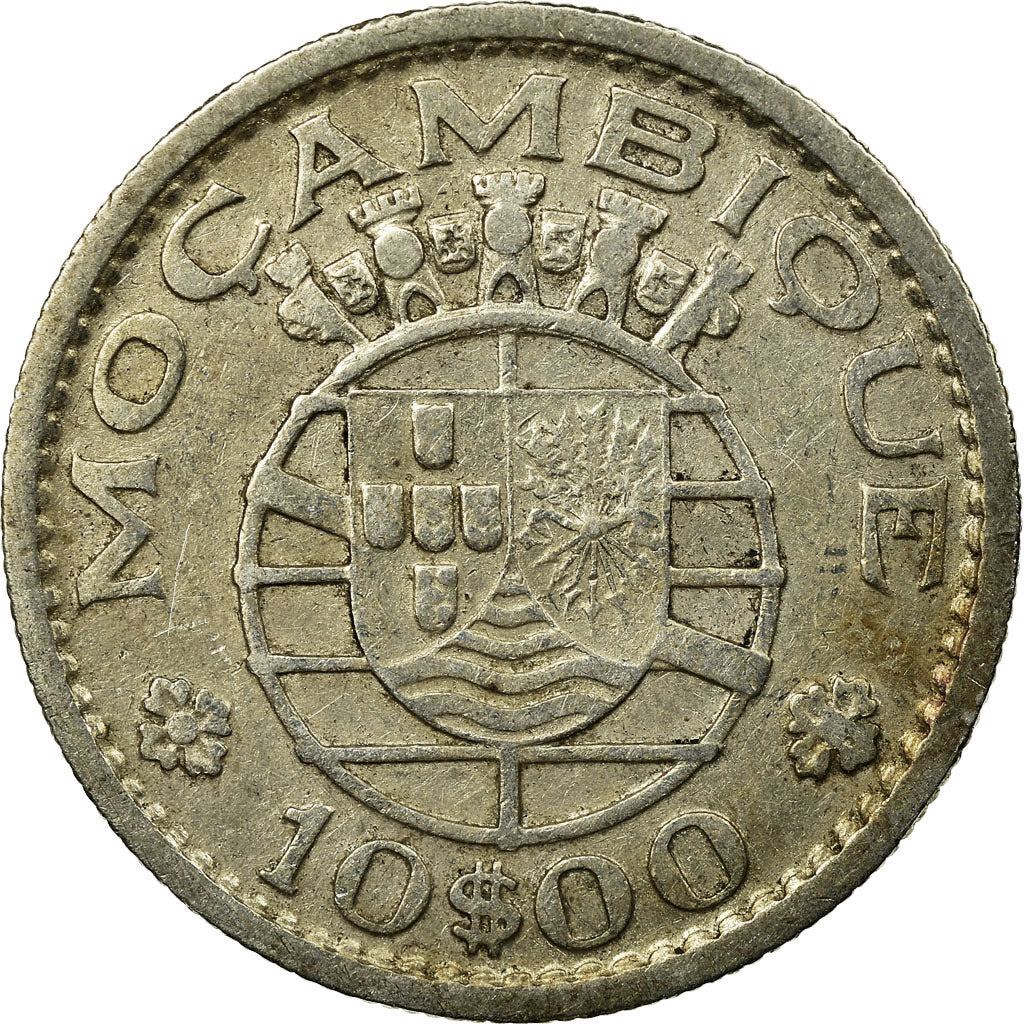 Coin, Mozambique, 10 Escudos, 1960, EF(40-45), Silver, KM:79