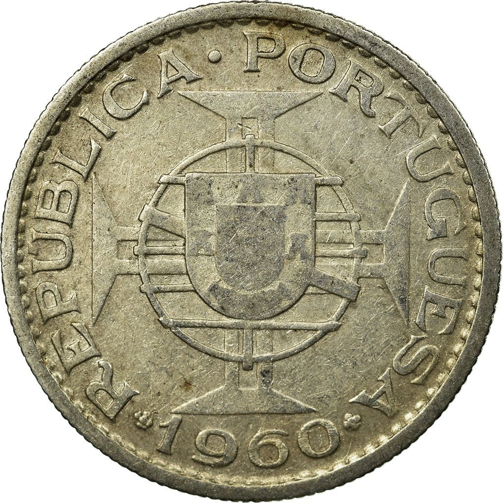 Coin, Mozambique, 10 Escudos, 1960, EF(40-45), Silver, KM:79