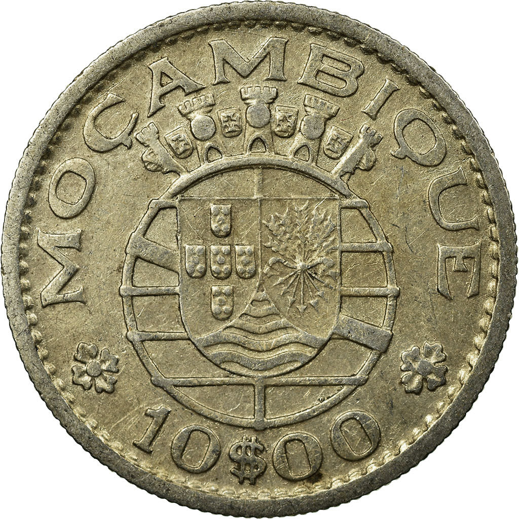 Coin, Mozambique, 10 Escudos, 1960, EF(40-45), Silver, KM:79