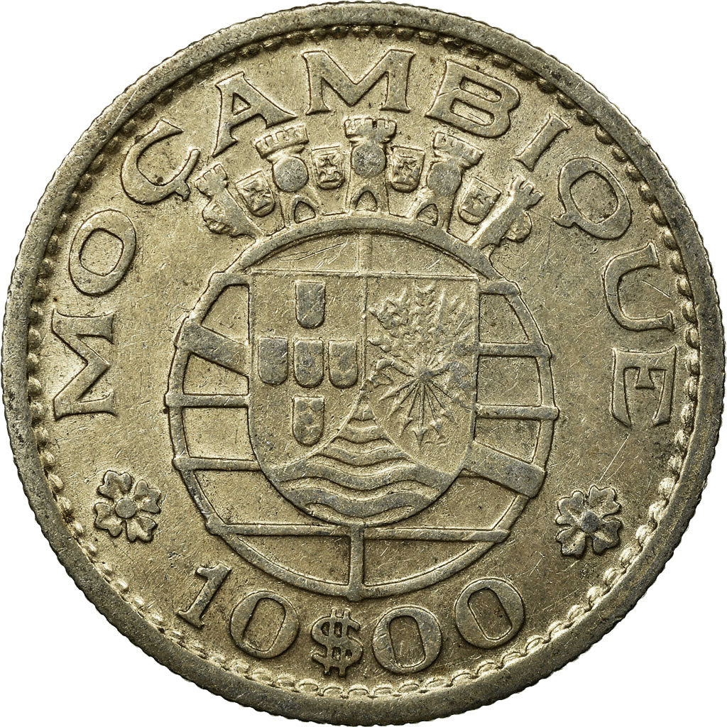 Coin, Mozambique, 10 Escudos, 1955, EF(40-45), Silver, KM:79