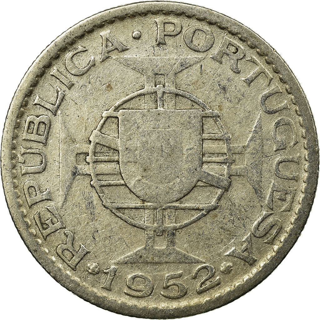 Coin, Mozambique, 10 Escudos, 1952, VF(30-35), Silver, KM:79