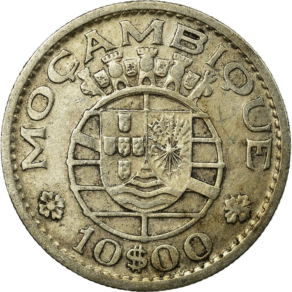 Coin, Mozambique, 10 Escudos, 1954, VF(30-35), Silver, KM:79