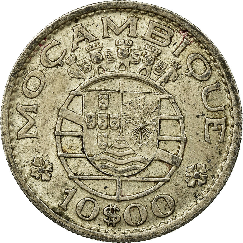 Coin, Mozambique, 10 Escudos, 1954, EF(40-45), Silver, KM:79