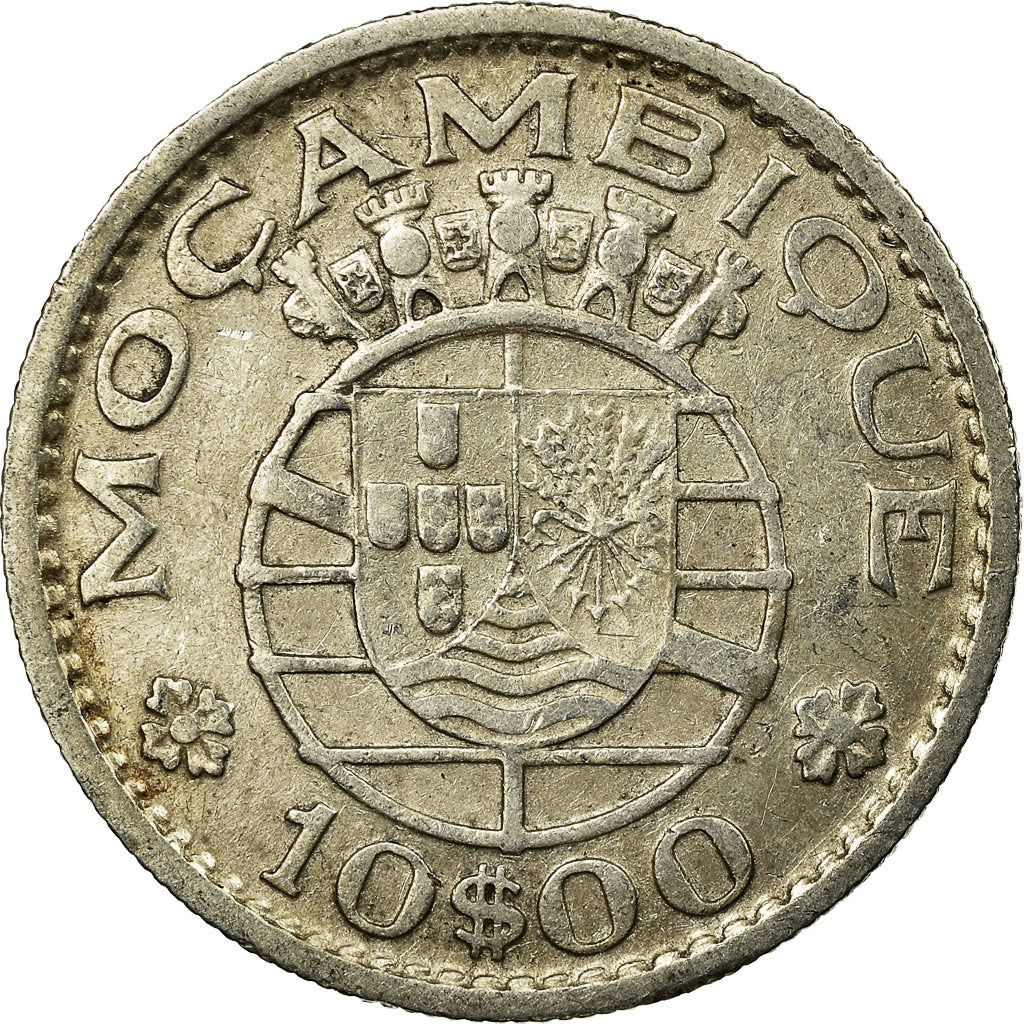 Coin, Mozambique, 10 Escudos, 1952, EF(40-45), Silver, KM:79