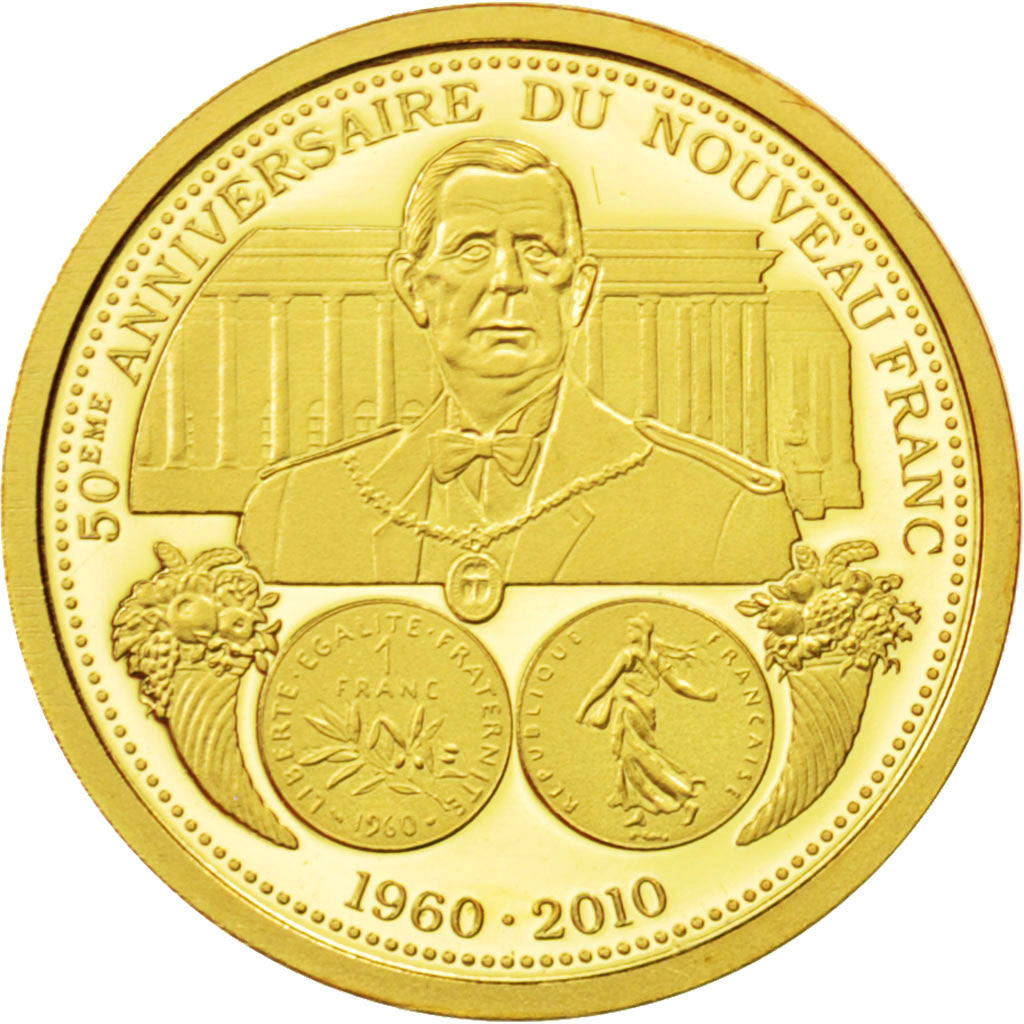 France, Medal, French Fifth Republic, History, MS(65-70), Gold
