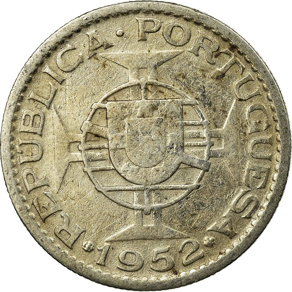 Moneta, Mozambico, 10 Escudos, 1952, BB, Argento, KM:79