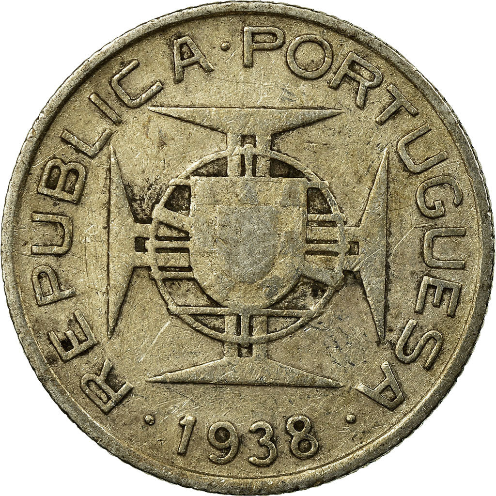 Monnaie, Mozambique, 2-1/2 Escudos, 1938, TB+, Argent, KM:68