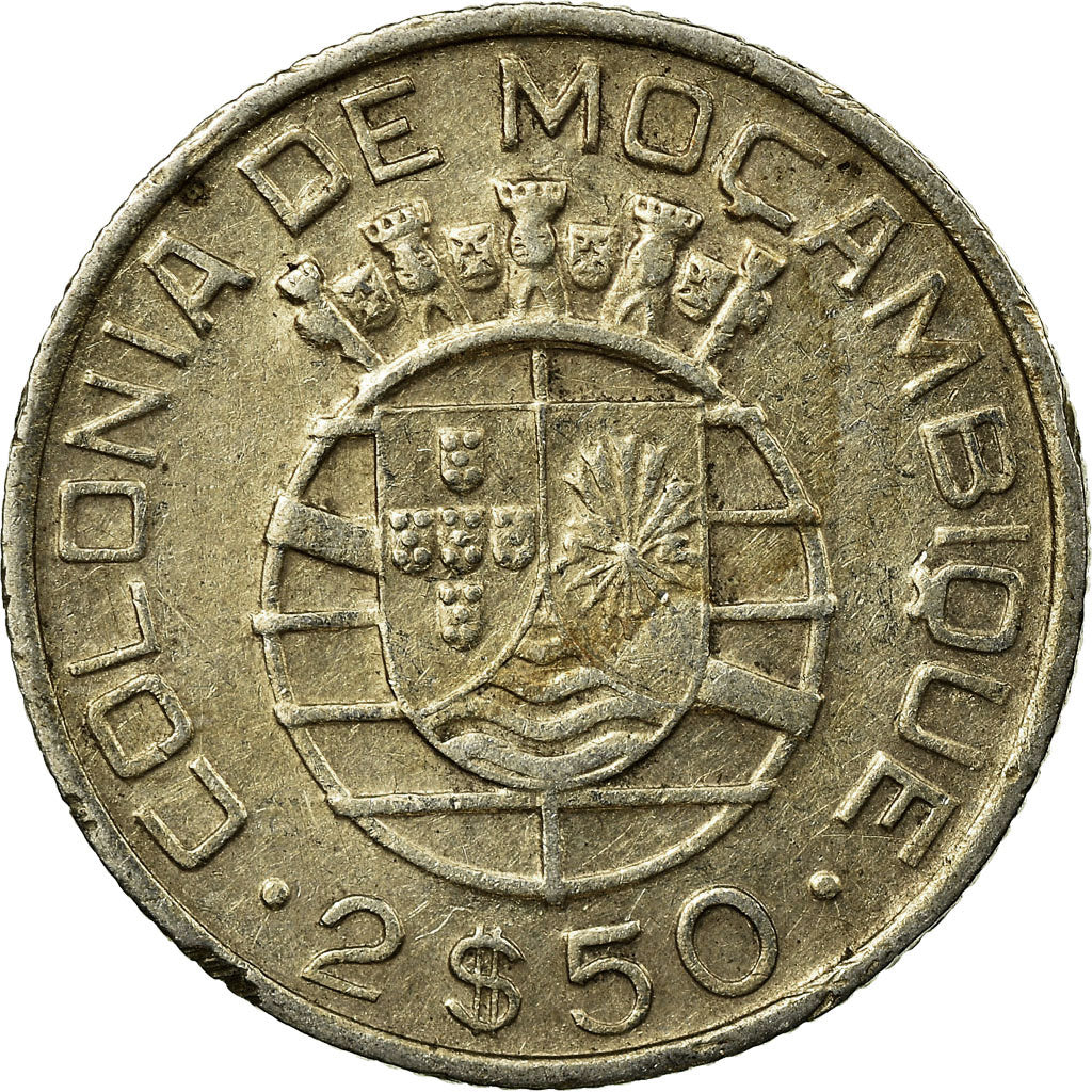 Coin, Mozambique, 2-1/2 Escudos, 1942, EF(40-45), Silver, KM:68