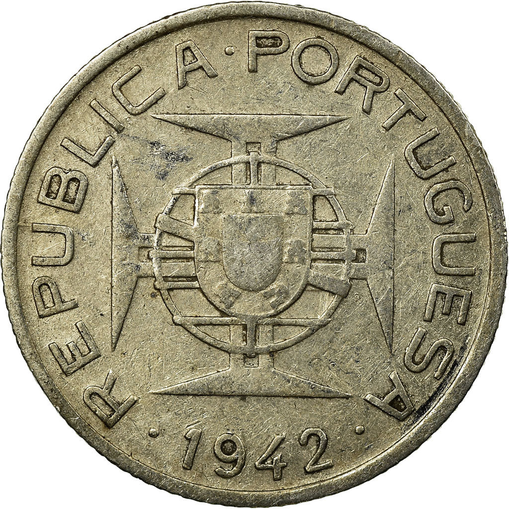 Coin, Mozambique, 2-1/2 Escudos, 1942, EF(40-45), Silver, KM:68