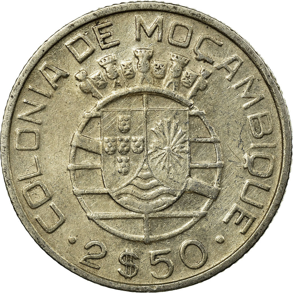Coin, Mozambique, 2-1/2 Escudos, 1942, EF(40-45), Silver, KM:68