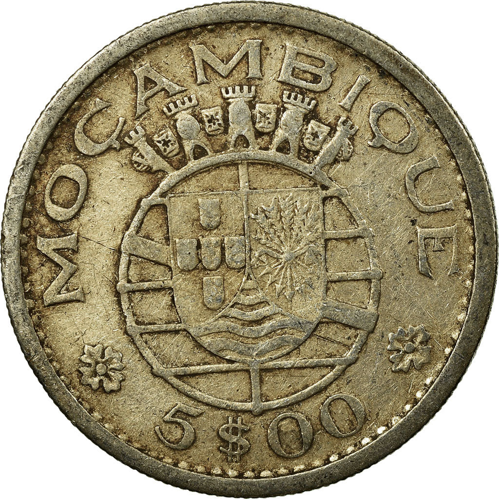 Coin, Mozambique, 5 Escudos, 1960, VF(30-35), Silver, KM:84