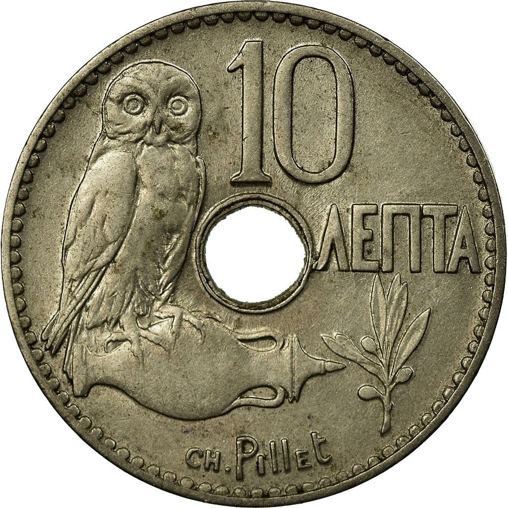 Coin, Greece, 10 Lepta, 1912, EF(40-45), Nickel, KM:E26