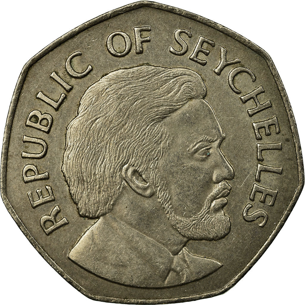 Coin, Seychelles, 5 Rupees, 1976, British Royal Mint, EF(40-45), Copper-nickel