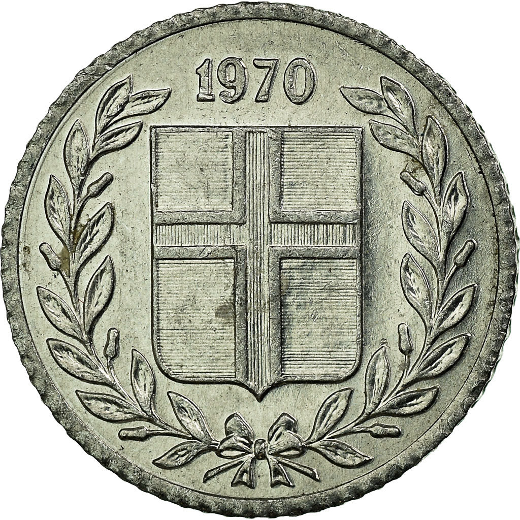 Münze, Iceland, 10 Aurar, 1970, SS, Aluminium, KM:10a