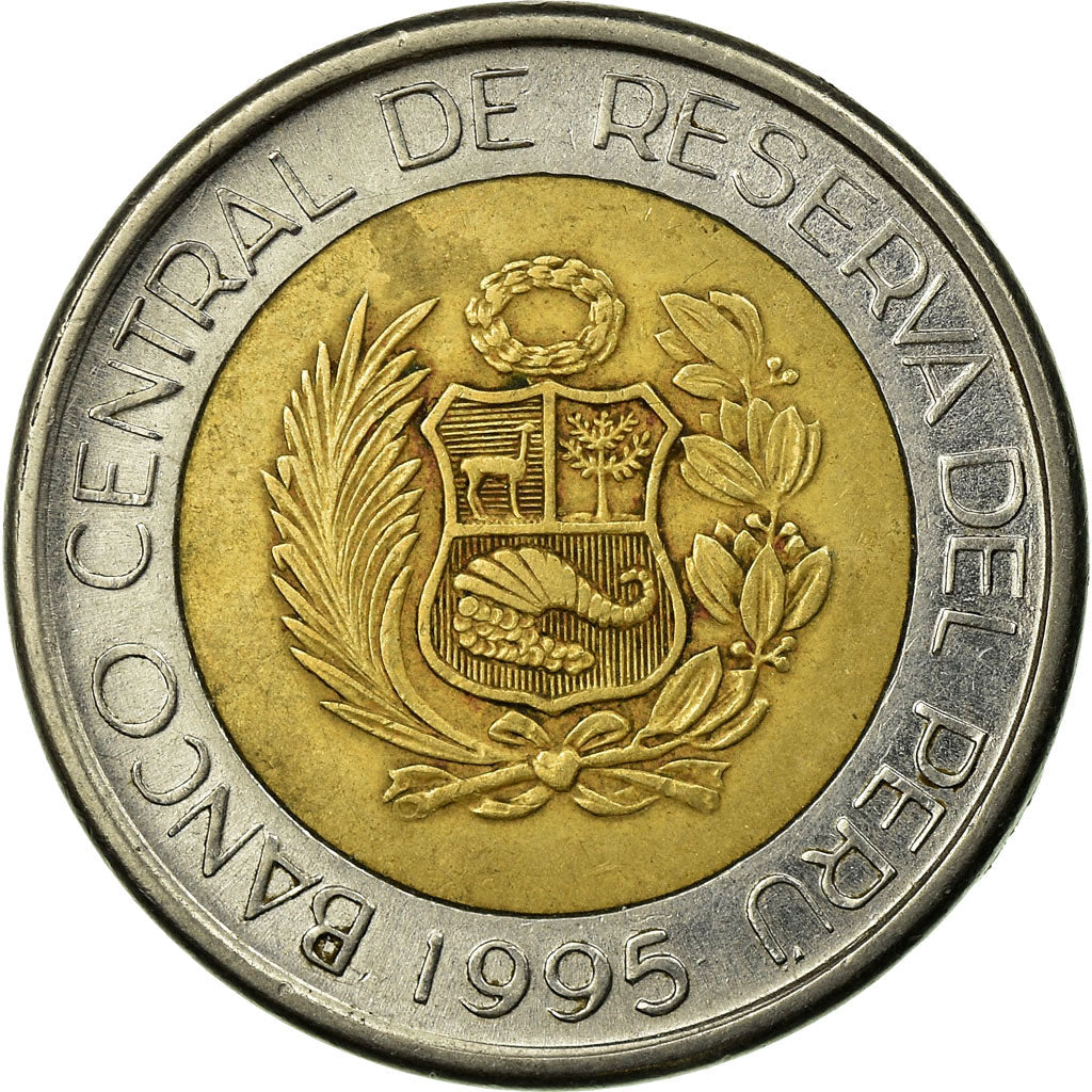 Coin, Peru, 5 Nuevos Soles, 1995, Lima, EF(40-45), Bi-Metallic, KM:316