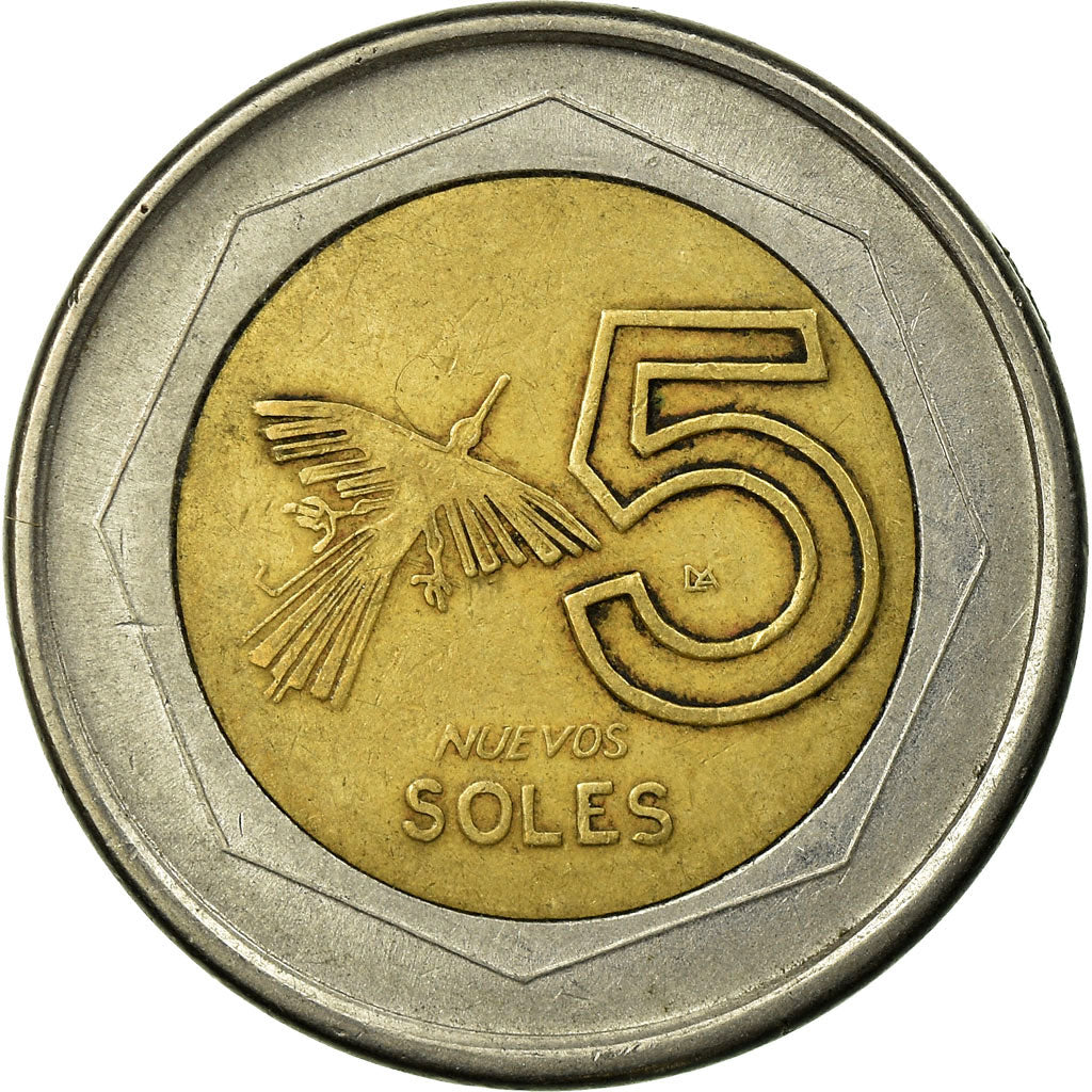 Coin, Peru, 5 Nuevos Soles, 1995, Lima, EF(40-45), Bi-Metallic, KM:316