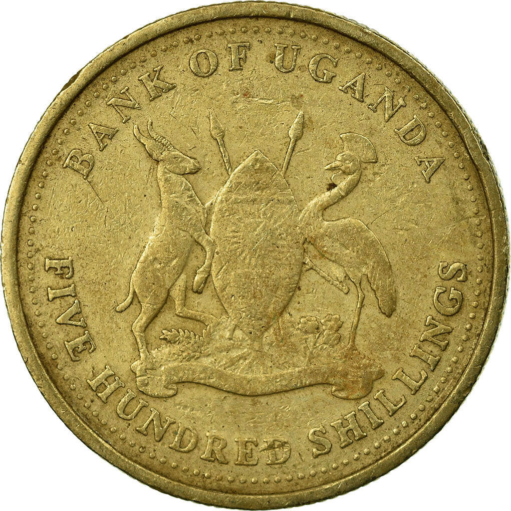 Munten, Oeganda, 500 Shillings, 1998, Royal Canadian Mint, FR+, Nickel-brass