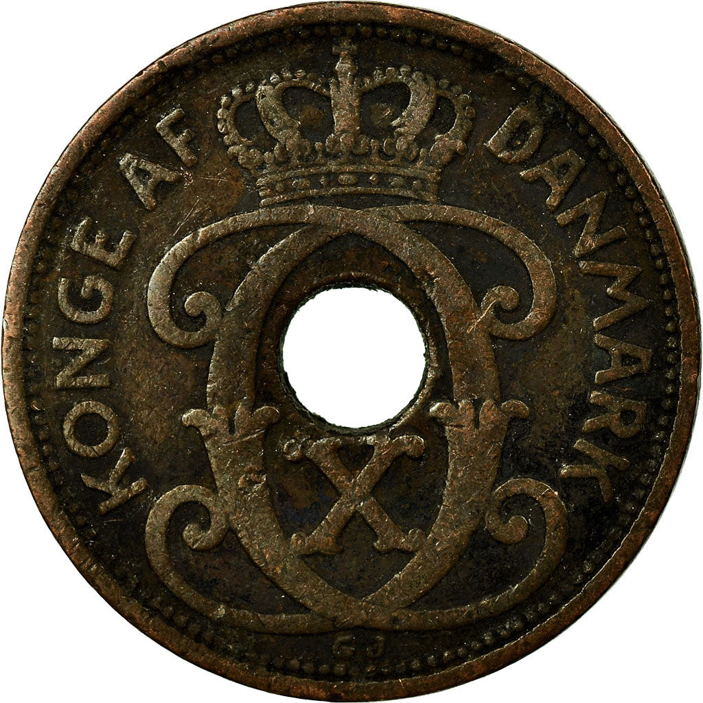 Munten, Denemarken, Christian X, 2 Öre, 1929, Copenhagen, ZF, Bronze, KM:827.2