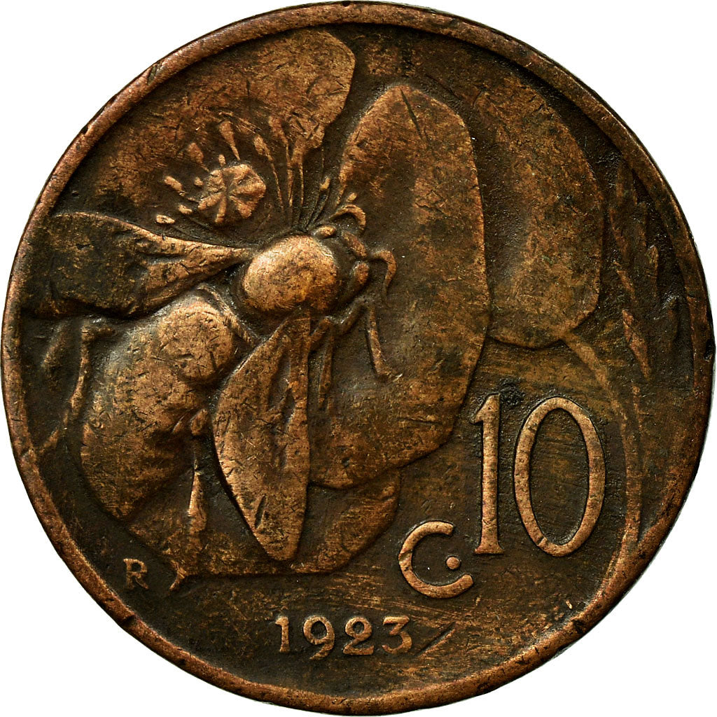 Munten, Italië, Vittorio Emanuele III, 10 Centesimi, 1923, Rome, FR, Bronze