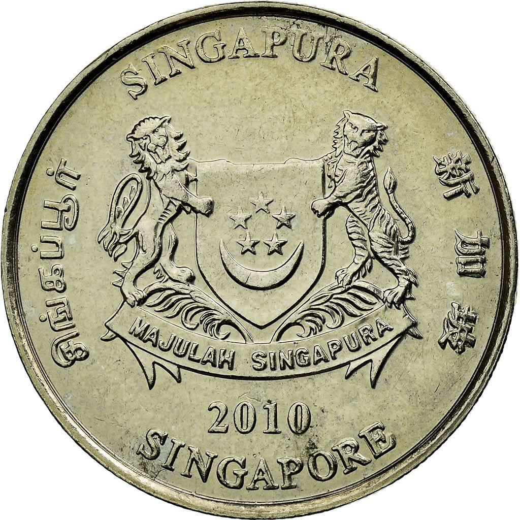 Monnaie, Singapour, 20 Cents, 2010, Singapore Mint, TTB, Copper-nickel, KM:101