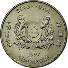 Moneda, Singapur, 20 Cents, 1997, Singapore Mint, EBC, Cobre - níquel, KM:101