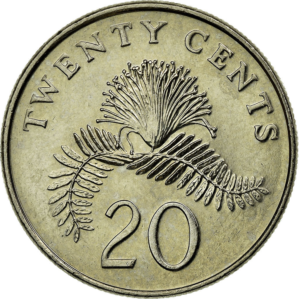 Moneda, Singapur, 20 Cents, 1997, Singapore Mint, EBC, Cobre - níquel, KM:101