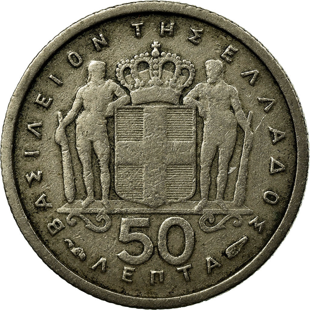 Coin, Greece, Paul I, 50 Lepta, 1954, VF(30-35), Copper-nickel, KM:80