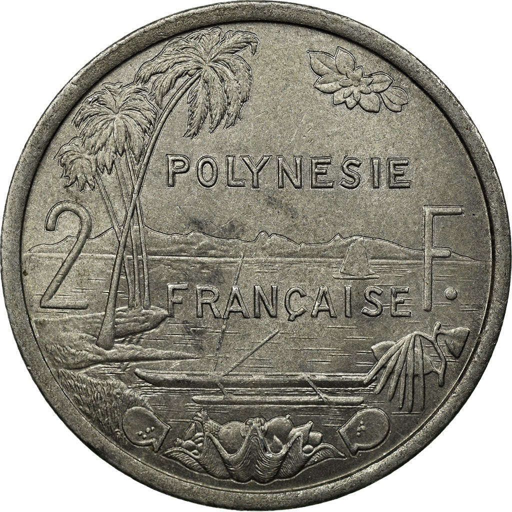 Münze, French Polynesia, 2 Francs, 1977, Paris, SS, Aluminium, KM:10
