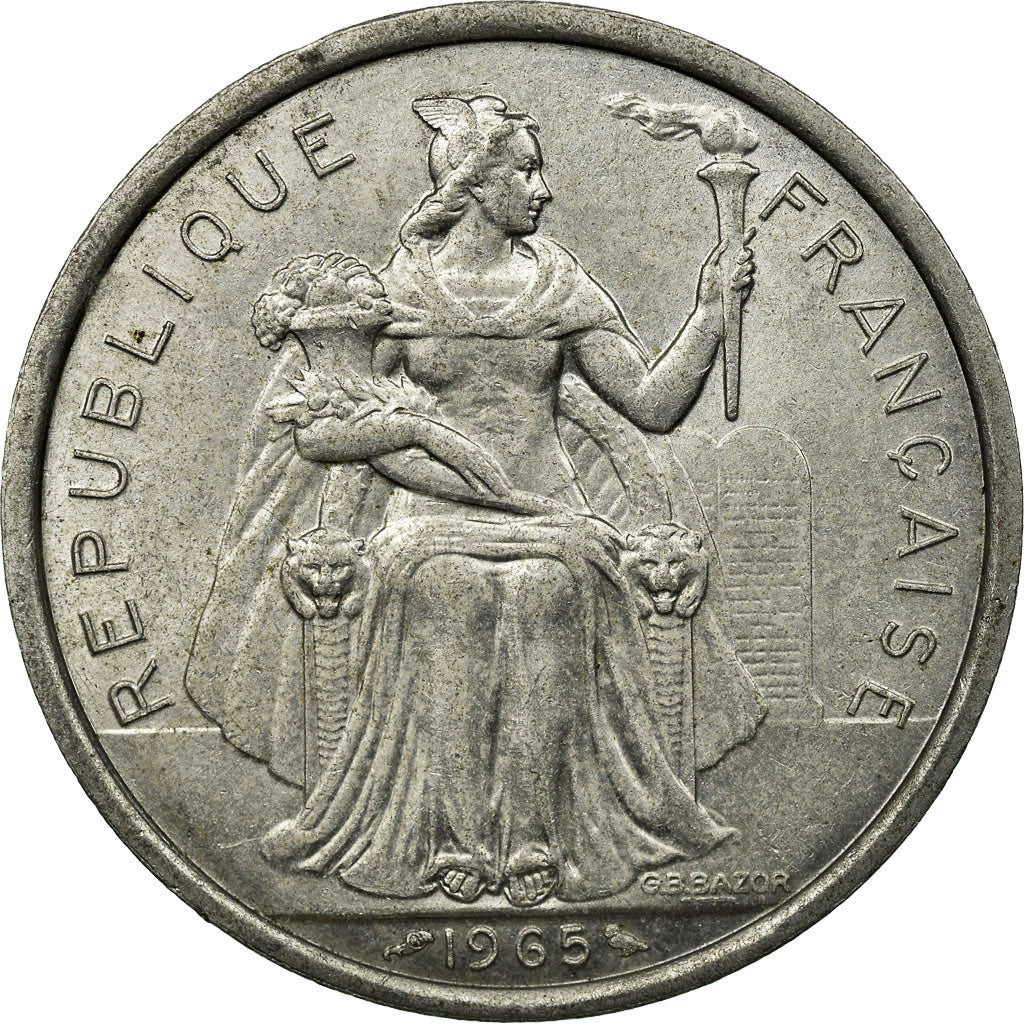 Monnaie, French Polynesia, 5 Francs, 1965, TTB, Aluminium, KM:4