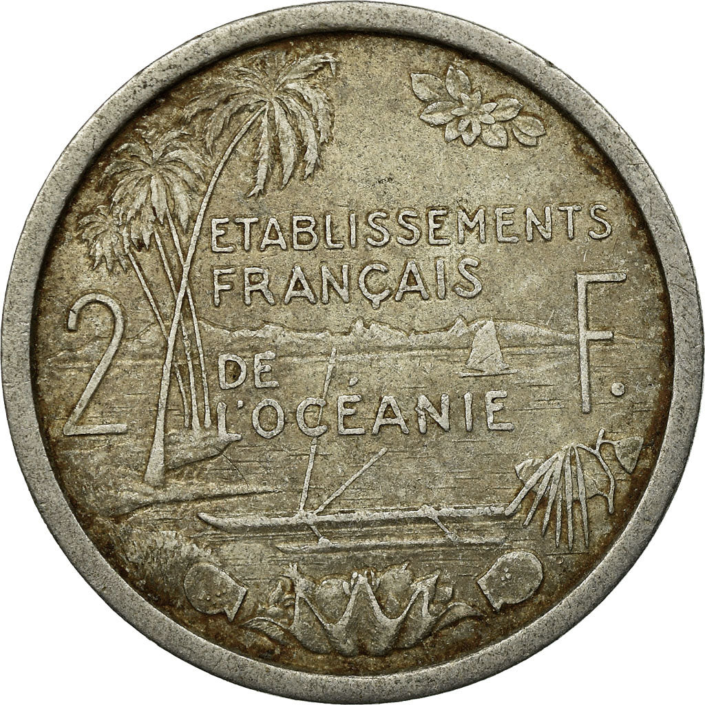 Monnaie, FRENCH OCEANIA, 2 Francs, 1949, TTB, Aluminium, KM:3