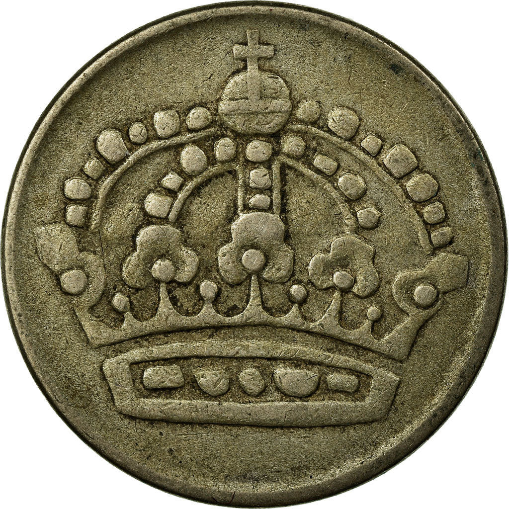 Moneta, Szwecja, Gustaf VI, 50 Öre, 1954, EF(40-45), Srebro, KM:825