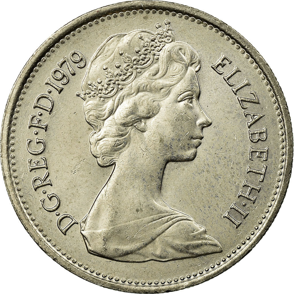 Münze, Großbritannien, Elizabeth II, 5 New Pence, 1979, VZ, Copper-nickel