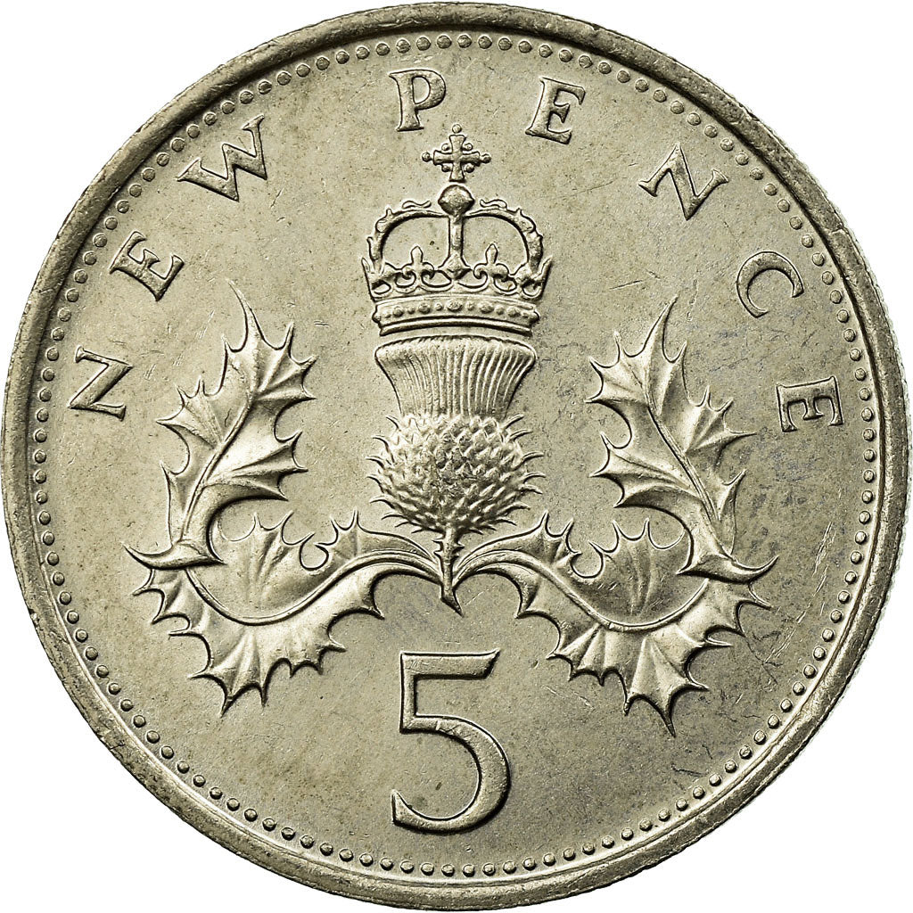 Münze, Großbritannien, Elizabeth II, 5 New Pence, 1979, VZ, Copper-nickel