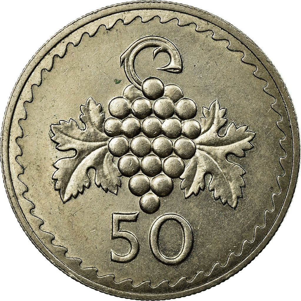 Coin, Cyprus, 50 Mils, 1972, AU(55-58), Copper-nickel, KM:41
