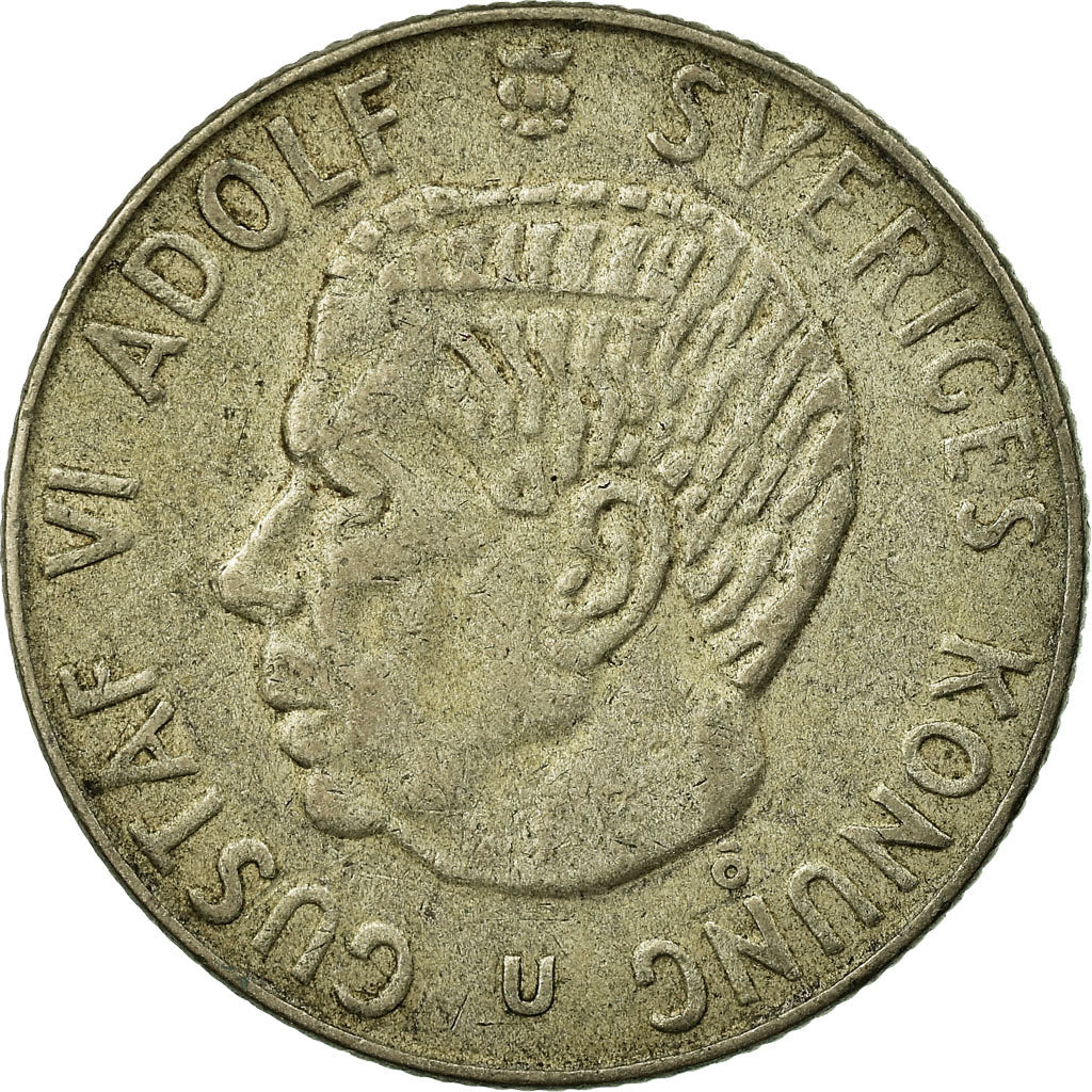 Moneta, Svezia, Gustaf VI, Krona, 1963, MB+, Argento, KM:826