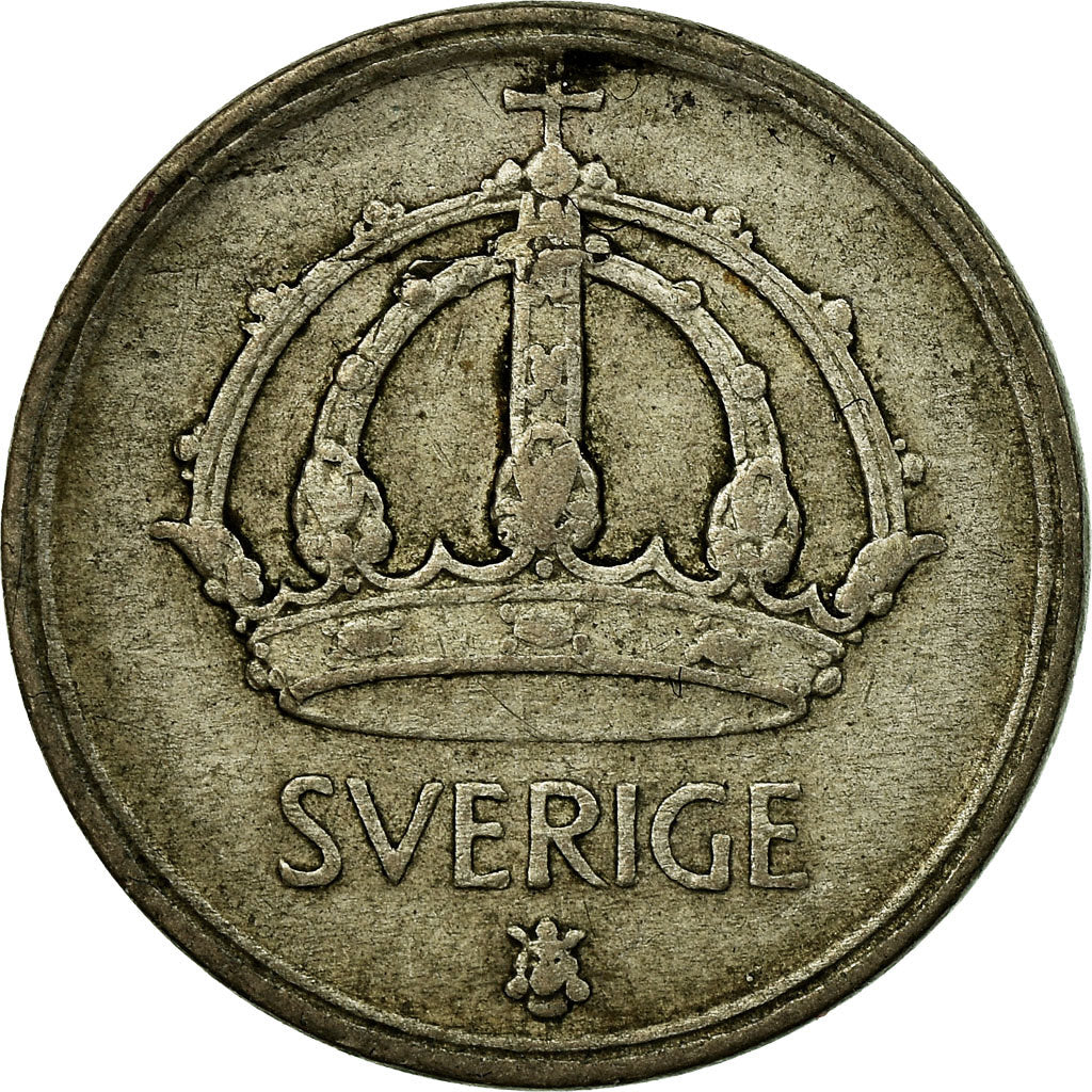 Coin, Sweden, Gustaf V, 25 Öre, 1947, VF(30-35), Nickel-Bronze, KM:798