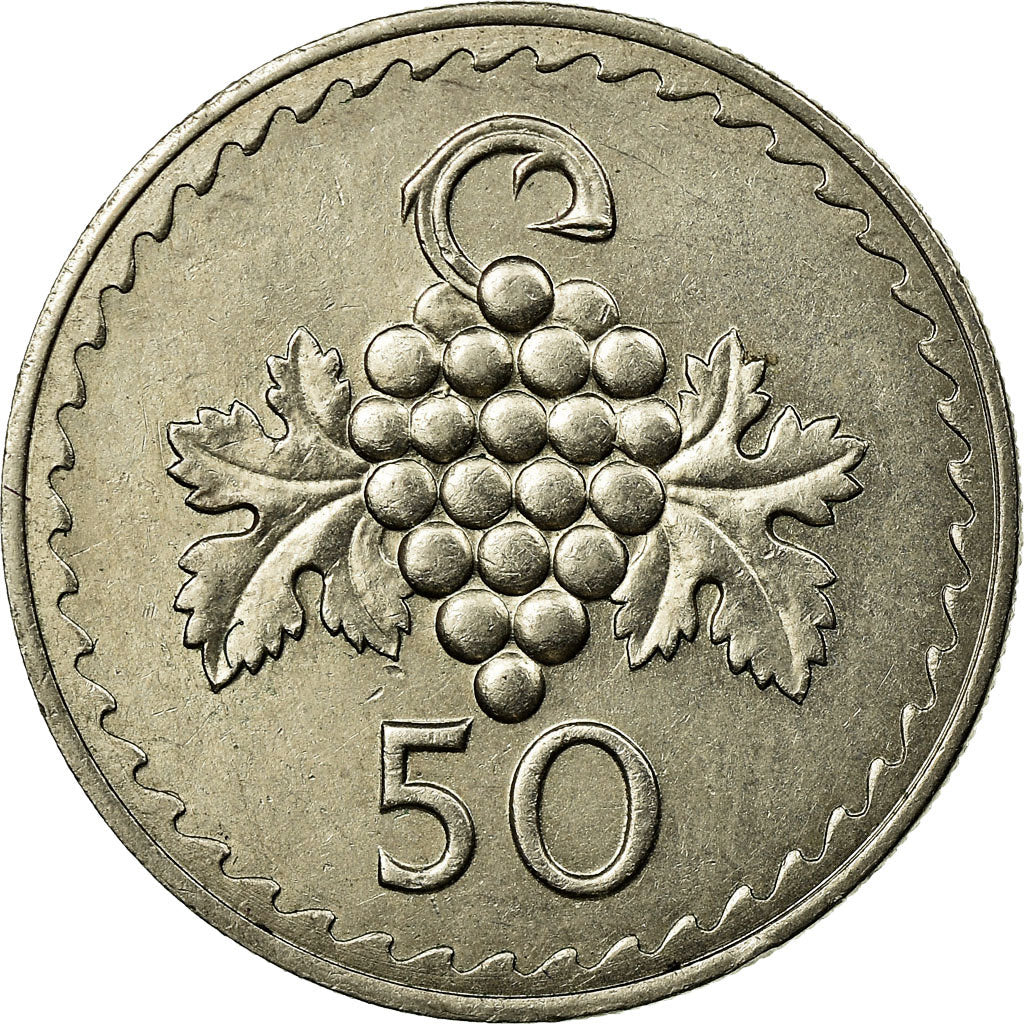 Coin, Cyprus, 50 Mils, 1970, AU(55-58), Copper-nickel, KM:41