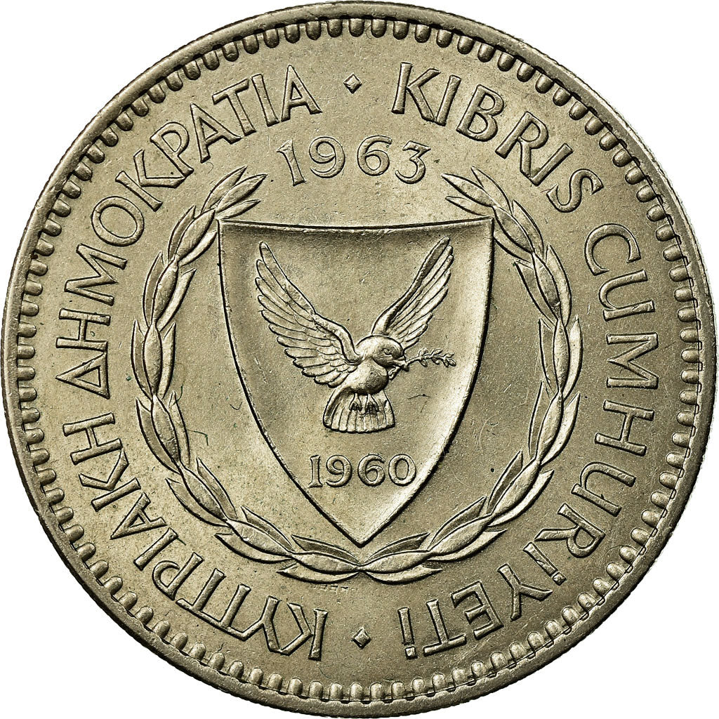 Coin, Cyprus, 100 Mils, 1963, AU(55-58), Copper-nickel, KM:42