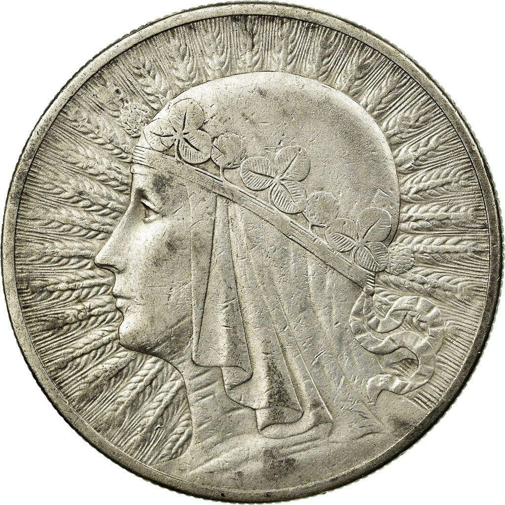 Coin, Poland, 10 Zlotych, 1932, Warsaw, EF(40-45), Silver, KM:22
